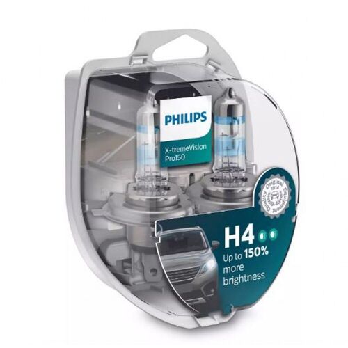 Лампа галогенна Philips H4 X-treme Vision Pro150 +150% 60/55W 12V P43T 12342XVPS2