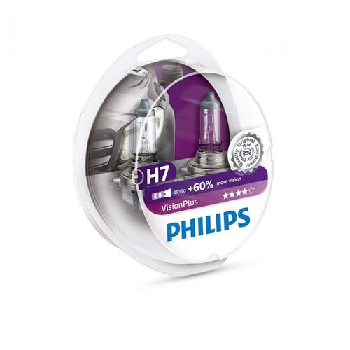 Лампа галогенна Philips H7 Vision Plus 2шт блістер 12972VPS2
