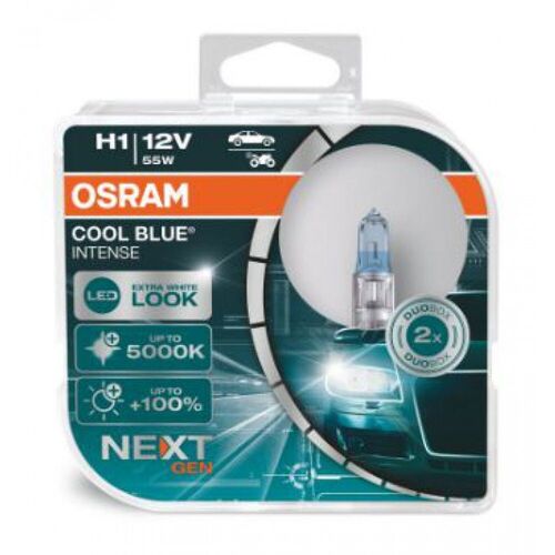 Лампа галогенна Osram H1 12V 55W P14.5s Cool Blue Intense Next Gen +100% 2шт/комп (64150CBN-HCB), зображення 3
