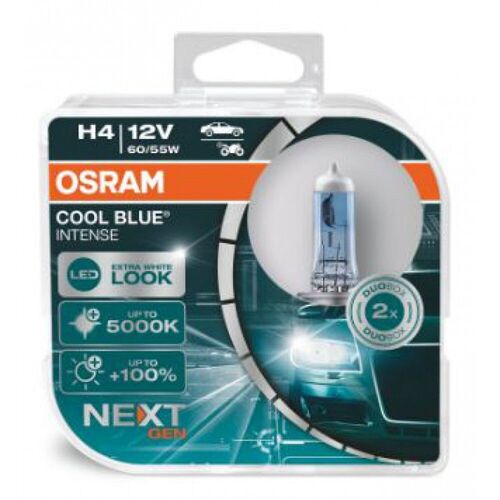 Лампа галогенна Osram H4 12V 60W P43t Cool Blue Intense Next Gen +100% 2шт/комп (64193CBN-HCB), зображення 3