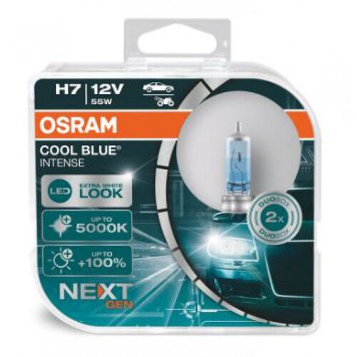Лампа галогенна Osram H7 12V 55W Cool Blue Intense Next Gen +100% 2шт/комп (64210CBN-HCB), зображення 3