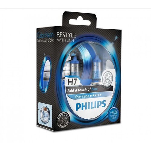 Лампа галогенна Philips H7 ColorVision Blue 3350K 2шт/блістер 12972CVPBS2, зображення 2