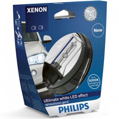 Лампа ксенонова Philips D1S 85415WHVS1 WhiteVision gen2 5000K, зображення 2