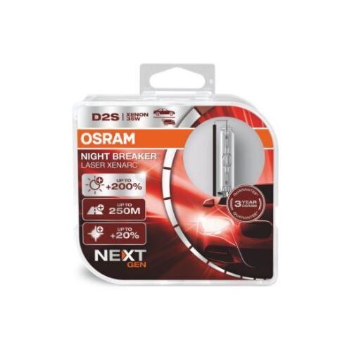Лампа ксенонова Osram D2S OSRAM 66240XNN-HCB Night Breaker Laser +200% 2 шт, зображення 2