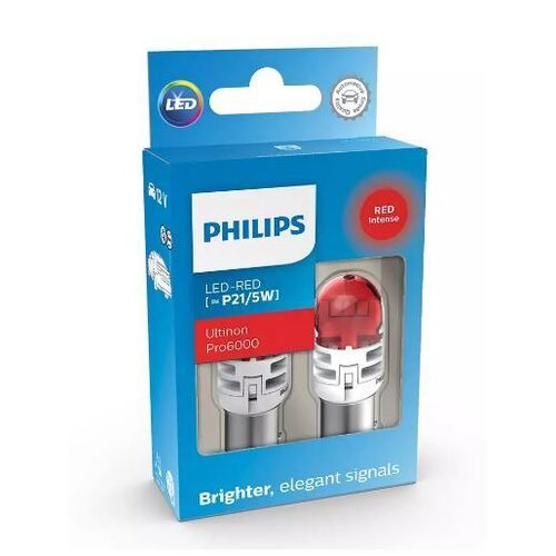 Philips Ultinon Pro6000 P21/5W SI BAY15d 11499RU60X2 LED Red