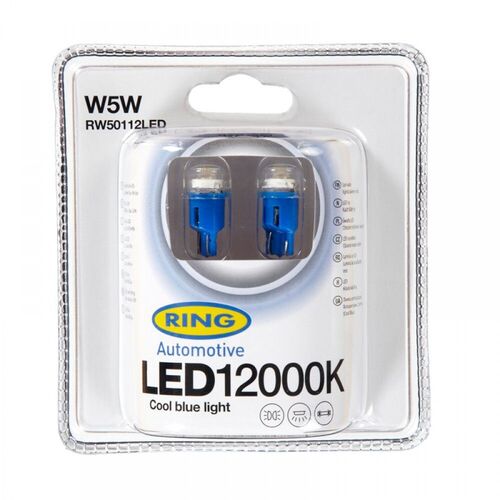 RING W5W 12000К Cool Blue RW50112LED 2485 1W 12000K блістер комплект 2 шт