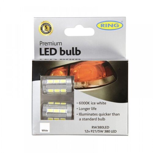 RING Premium Р21/5W 380 RW380LED 7039 White 4W 6000K комплект 2 шт, зображення 2