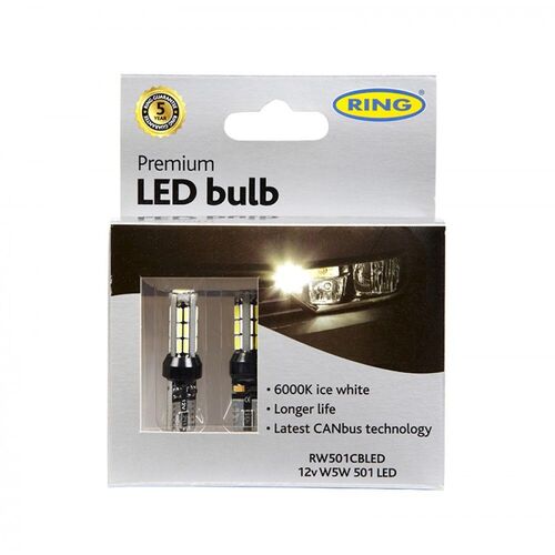 RING W5W 501 RW501CBLED 7053 White 3W 6000K комплект 2 шт