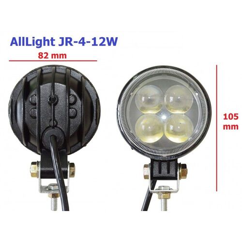 Світлодіодна фара далекого світла AllLight JR-4-12W 4chip EPISTAR 9-30V
