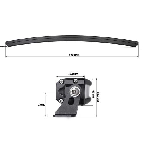 Світлодіодна фара далекого світла Aled 48-40 240W 6000K 48D310 (вигнута) 1шт., зображення 6