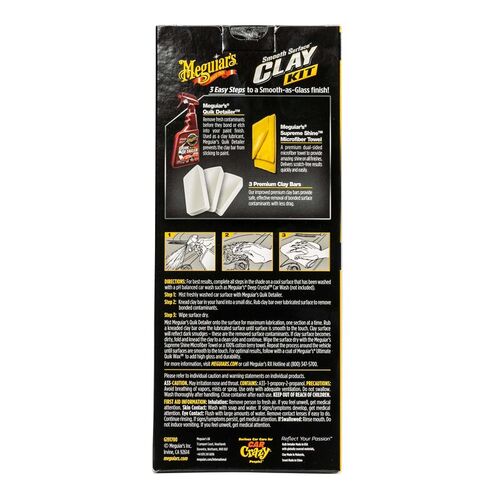 Meguiars Smooth Surface Clay kit набір для максимального очищення кузова, Колір: Білий, Кількість: 3 х 60 г, зображення 5
