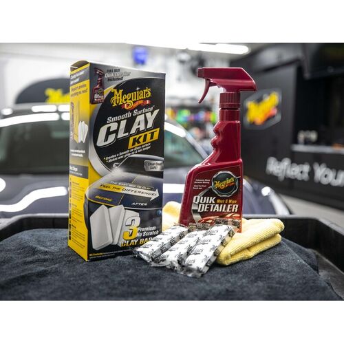 Meguiars Smooth Surface Clay kit набір для максимального очищення кузова, Колір: Білий, Кількість: 3 х 60 г, зображення 9