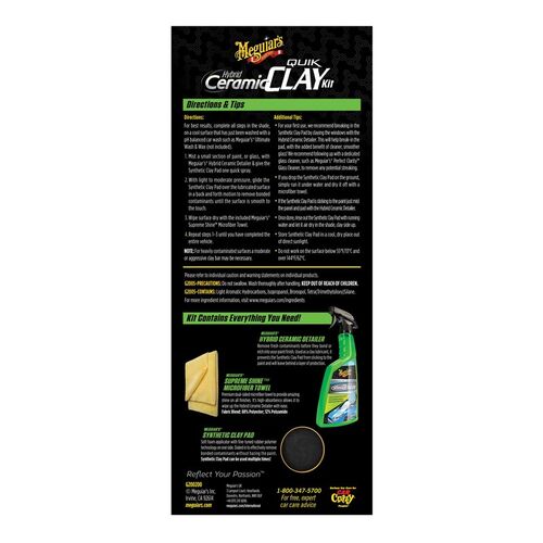 Meguiars Hybrid Ceramic Quik Clay Kit набір для очищення кузова з ефектом кераміки, зображення 4