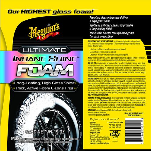 Meguiars Ultimate Insane Shine Foam пінний очищувач шин з блиском 538 г, зображення 2