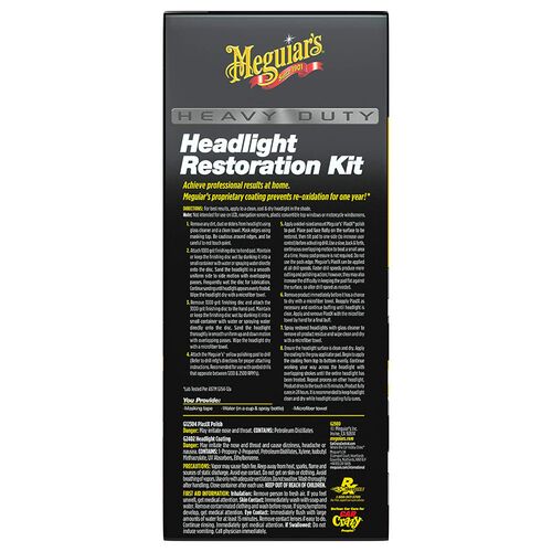 Meguiars Heavy Duty Headlight Restoration Kit Набір для абразивного відновлення та захисту фар, зображення 3