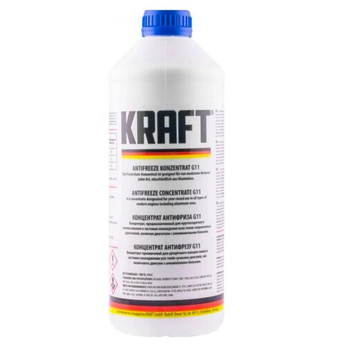 KRAFT G11 концентрат антифриза синий 1,5 л, Цвет: Синий, Количество: 1,5 л 