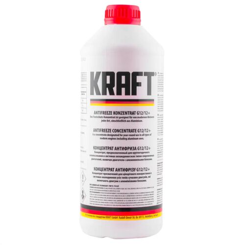 KRAFT G12 концентрат антифриза красный 1,5 л, Цвет: Красный, Количество: 1,5 л 