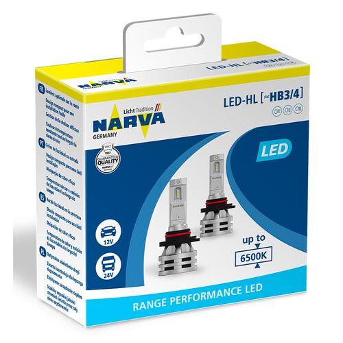 NARVA Range Performance LED HB3 24W 6500K комплект 2 шт, зображення 3