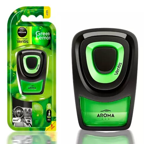 Aroma Car Ventis Green Lemon ароматизатор в дефлектор обдуву зелений лимон, зображення 2