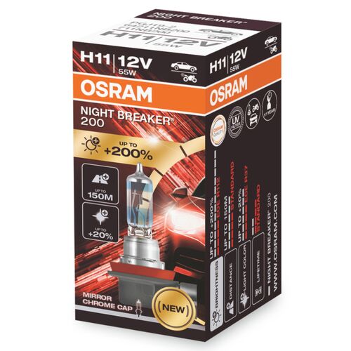 OSRAM Night Breaker 200 H11 55W 3600K (картон) 1 шт, Колірна температура: 3600, Тип лампи: H11