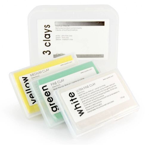 CarPro 3 clays набір із трьох брусків глини для очищення кузова 3 х 100 г