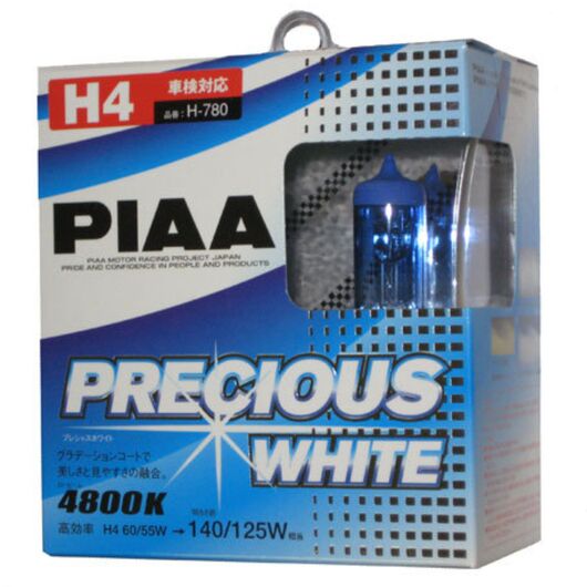 PIAA Precious White H4 55W 4800K комплект 2 шт, Тип лампы: H4, Цветовая температура: 4800 