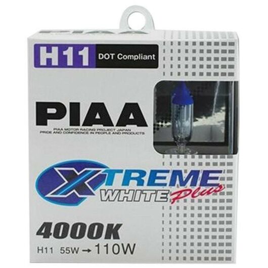 PIAA Xtreme White Plus H11 55W 4000K комплект 2 шт, Тип лампы: H11, Цветовая температура: 4000 