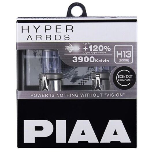 PIAA Hyper Arros H13 +120% 65/55W 3900K комплект 2 шт, Тип лампи: H13, Колірна температура: 3900