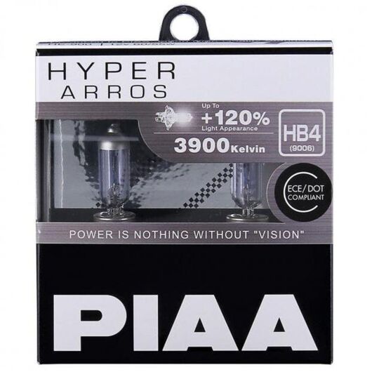 PIAA Hyper Arros HB4 +120% 51W 3900K комплект 2 шт, Тип лампи: HB4, Колірна температура: 3900