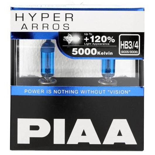 PIAA Hyper Arros HB3 +120% 55W 5000K комплект 2 шт, Тип лампы: HB3, Цветовая температура: 5000 
