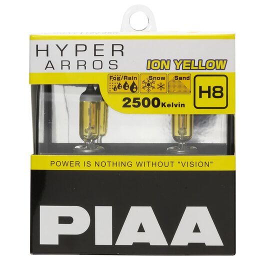 PIAA Hyper Arros Ion Yellow H8 35W 2500K комплект 2 шт, Тип лампы: H8, Цветовая температура: 2500 