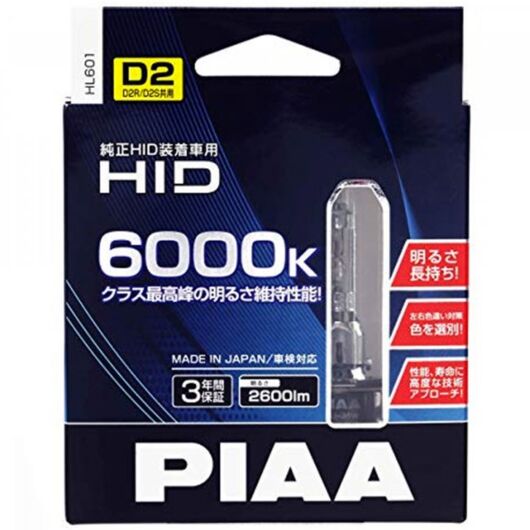 PIAA Xenon D HID D2S 35W 6000K комплект 2 шт, Тип лампи: D2S, Колірна температура: 6000