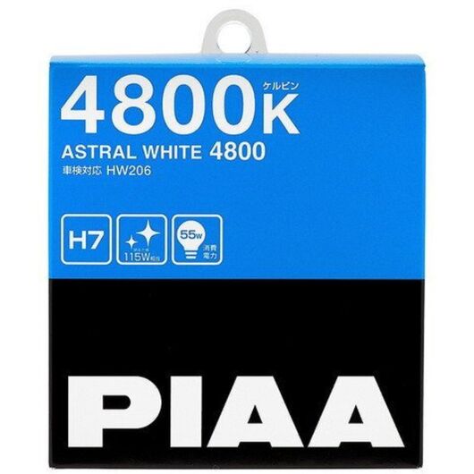 PIAA Astral White H7 55W 4800K комплект 2 шт, Тип лампы: H7, Цветовая температура: 4800 