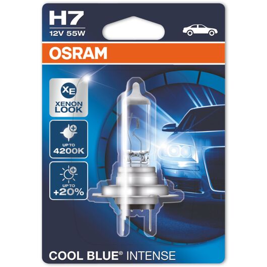 OSRAM Cool Blue Intense H7 55W 4200K (блистер) 1 шт, Тип лампы: H7, Цветовая температура: 4200 