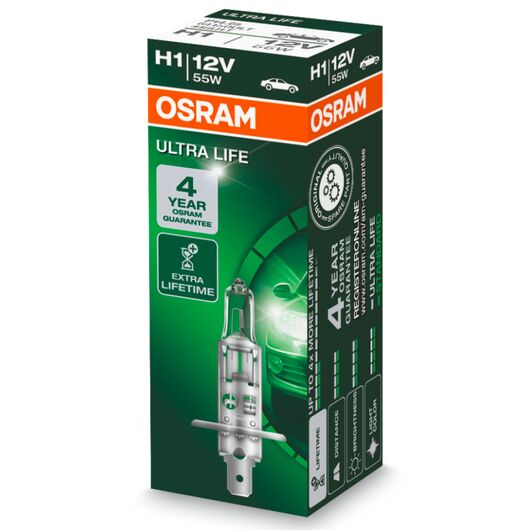 OSRAM Ultra Life H1 55W 3200K (картон) 1 шт 