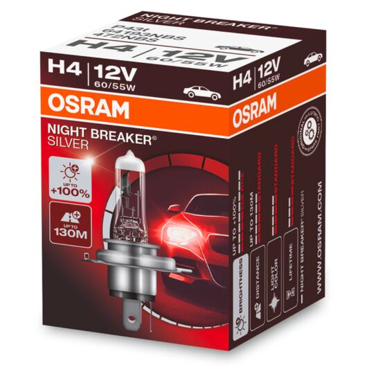 OSRAM Night Breaker Silver H4 60/55W 3200K картон 1 шт 