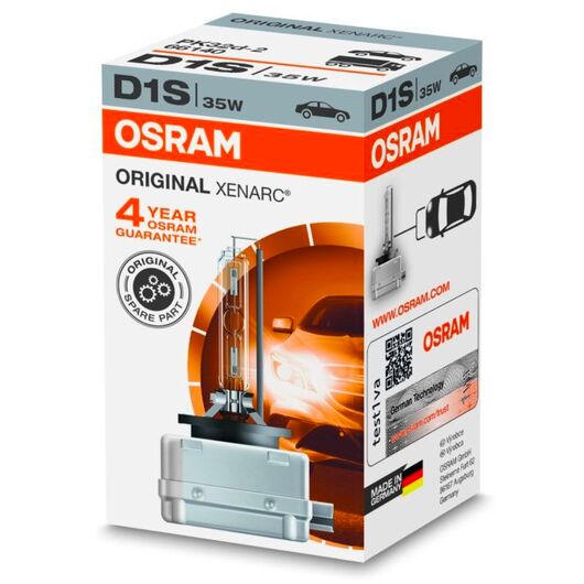 OSRAM Xenarc Original D1S 35W 4500K (картон) 1 шт, Тип лампи: D1S, Колірна температура: 4500