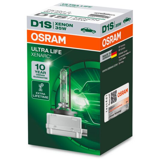 OSRAM Xenarc Ultra Life D1S 35W 3200K (картон) 1 шт, Тип лампи: D1S, Колірна температура: 3200