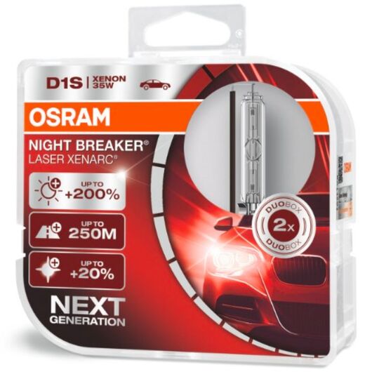 OSRAM Xenarc Night Breaker Laser D1S 35W 4500K комплект 2 шт, Тип лампи: D1S, Колірна температура: 4500