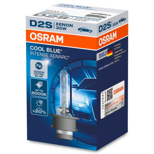 OSRAM Xenarc Cool Blue Intense D2S 35W 6000K (картон) 1 шт, Тип лампы: D2S, Цветовая температура: 6000 