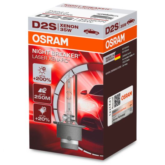 OSRAM Xenarc Night Breaker Laser D2S 35W 4500K (картон) 1 шт, Тип лампи: D2S, Колірна температура: 4500