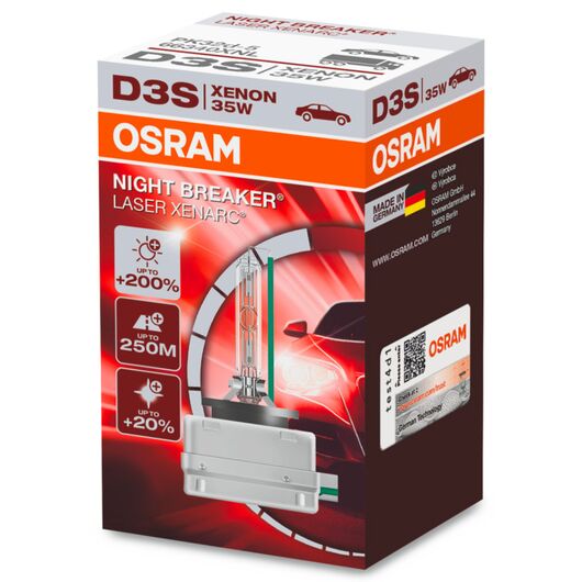 OSRAM Xenarc Night Breaker Laser D3S 35W 4500K (картон) 1 шт, Тип лампи: D3S, Колірна температура: 4500