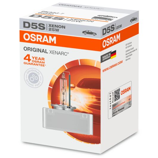 OSRAM Xenarc Original D5S 25W 4500K (картон) 1 шт, Тип лампы: D5S, Цветовая температура: 4500 
