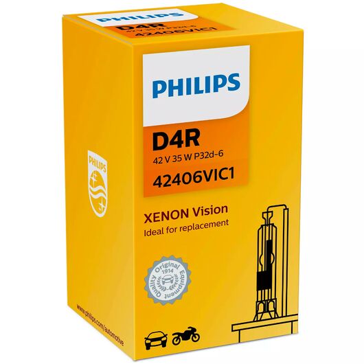 PHILIPS Xenon Vision D4R 35W 4300K (картон) 1 шт, Тип лампы: D4R, Цветовая температура: 4300 