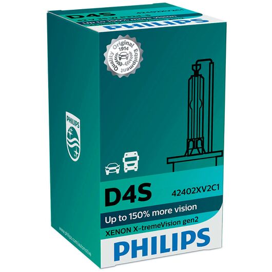 PHILIPS X-tremeVision gen2 D4S 35W 4800K (картон) 1 шт, Тип лампы: D4S, Цветовая температура: 4800