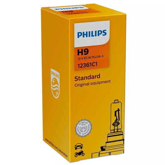 PHILIPS Standard H9 65W 3200K (картон) 1 шт 