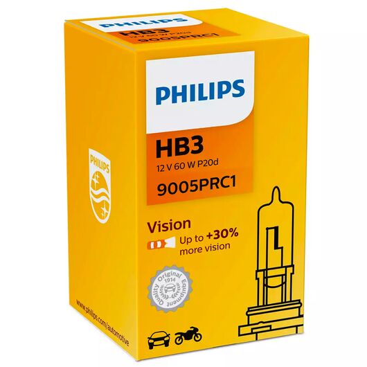 PHILIPS Vision +30% HB3 65W 3200K картон 1 шт 