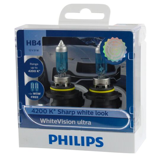 PHILIPS WhiteVision ultra +60% HB4 51W 4200K комплект 2 шт 