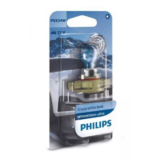 Лампа галогенная Philips PSX24W WhiteVision ultra +60% 55W 12V (3300K) B1 12276WVUB1 