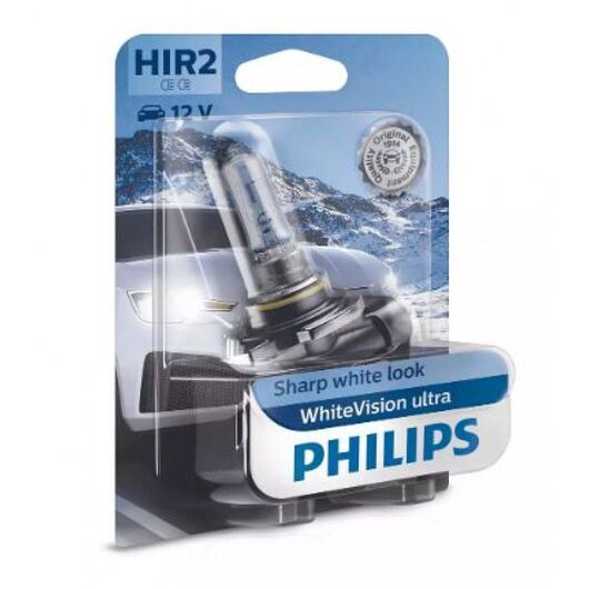 Лампа галогенная Philips HIR2 WhiteVision ultra +60% 12V (3700K) B1 9012WVUB1 
